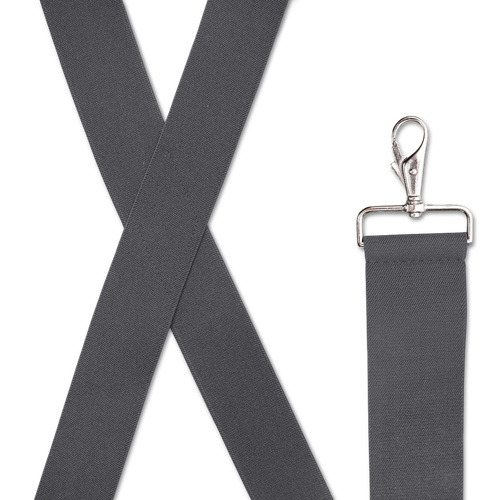 DARK GREY 2 inch X-Back Suspenders, Cross Sewn - Trigger Snap