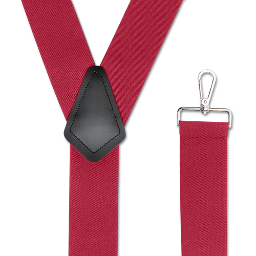 RED 2 inch Y-Back Suspenders - Trigger Snap