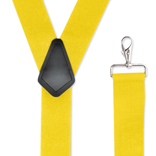 CANARY YELLOW 2 inch Y-Back Suspenders - Trigger Snap