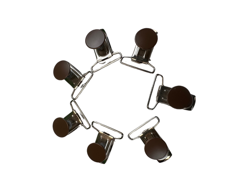 Men's Suspenders, Strong Clip On Buttons, Metal No-Sew Buttons, Six Pack