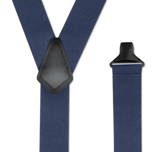 Navy 2 inch Y-Back Suspenders - Plastic Clips - Airport Friendly