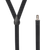 1 Inch Wide (Y-Back) Clip Suspenders - BLACK