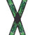 Green Flames Suspenders - 2 Inch Wide Clip