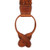 TAN Handwoven Braided Leather Suspenders - 1 Inch Wide Button