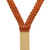 TAN Handwoven Braided Leather Suspenders - 1 Inch Wide Button