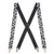 White Music Notes on Black Suspenders - Small Pin Clip