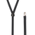 3/4 Inch Wide Y Back Skinny Suspenders - BLACK (Matte) Chrome