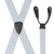 LIGHT GREY 1.25-Inch Elastic X-Back Suspenders - Button On Ears