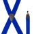 ROYAL BLUE 1.25-Inch Elastic X-Back Suspenders - Brown Drop Clip