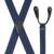 NAVY BLUE 1.25-Inch Elastic X-Back Suspenders, Brass - Button On Ears