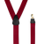 RED 1.25 Inch Y-Back Suspenders, Brass - Drop Clip