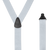 LIGHT GREY  1.25 inch Y-Back Suspenders - Plastic Clips - Airport Friendly