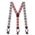 Beige Plaid Suspenders - 1.5 Inch Wide Button