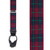 Burgundy Plaid Suspenders - 1.5 Inch Wide Button