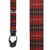 Red Plaid Suspenders - 1.5 Inch Wide Button