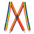 Rainbow Striped Clip Suspenders - 1.5 Inch Wide, Clip