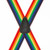 Rainbow Striped Clip Suspenders - 1.5 Inch Wide, Clip