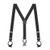 Black Jacquard Checkered Suspenders - Button