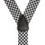 Black & White Checkered Suspenders - Button