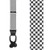 Black & White Checkered Suspenders - Button