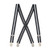 BLACK/WHITE STRIPE 1.5 Inch Wide Construction Clip Suspenders