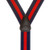 Navy/Red Striped Button Suspenders - 1.5 Inch Wide