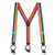 Rainbow Striped Suspenders - 1.5 Inch Wide, Button