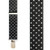 Polka Dot Suspenders - White on Black 1.5 Inch Wide Small Pin Clip