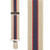 Khaki/Navy Striped Pin Clip Suspenders - 1.5 Inch Wide