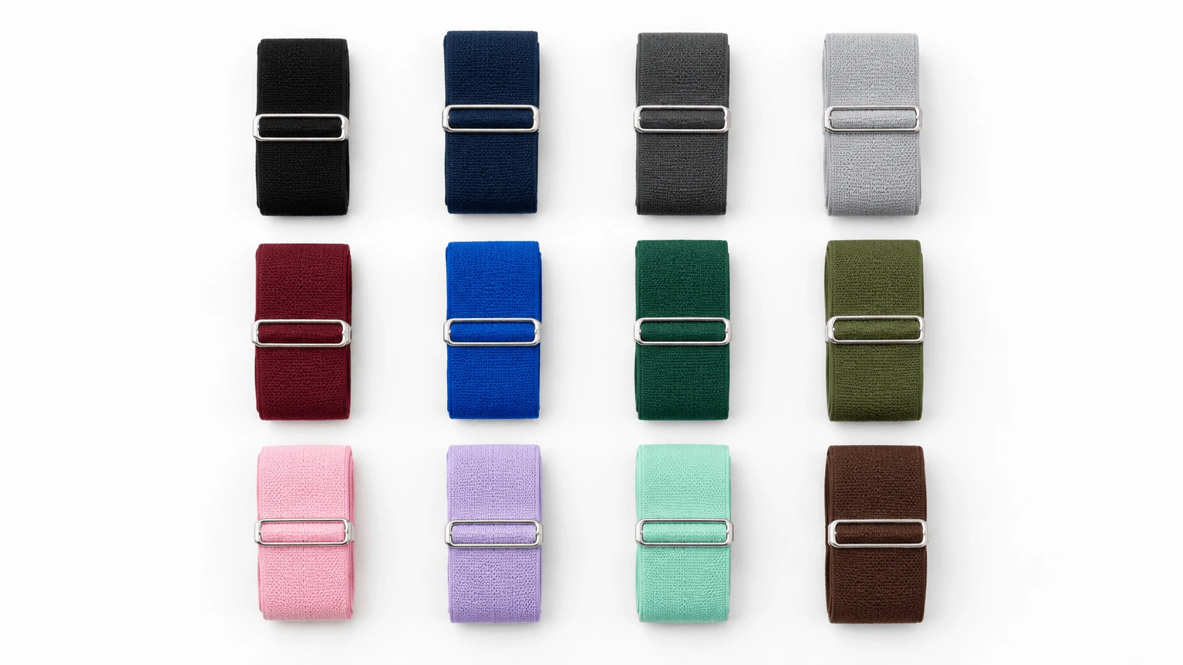 Suspender color swatches for matching wedding party outfits