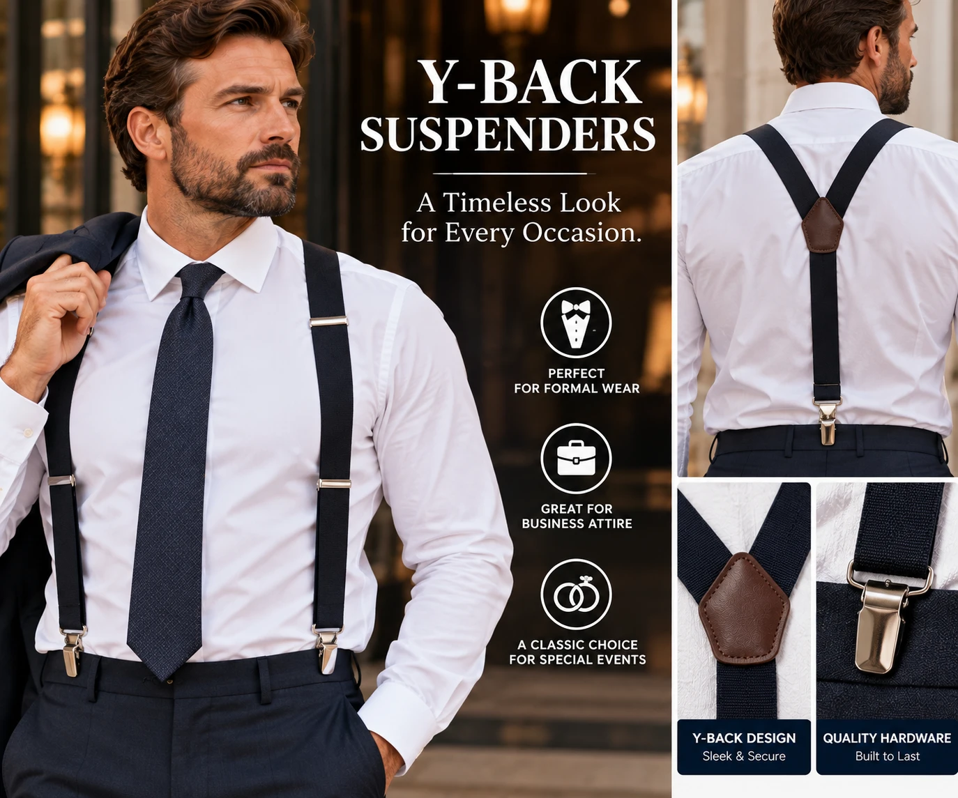 Mars Y-back suspenders showing the classic single back strap