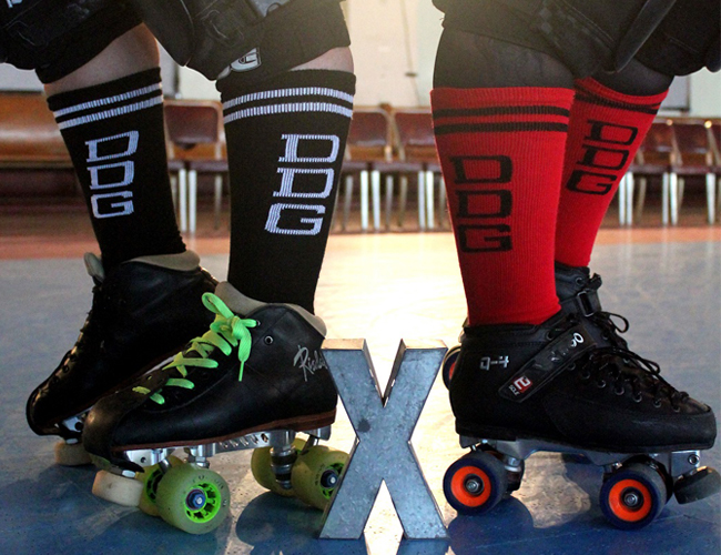 Derby Girls wearing Chrissy's Socks