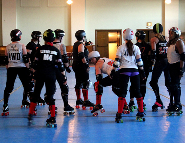 Derby Girls wearing Chrissy's Socks