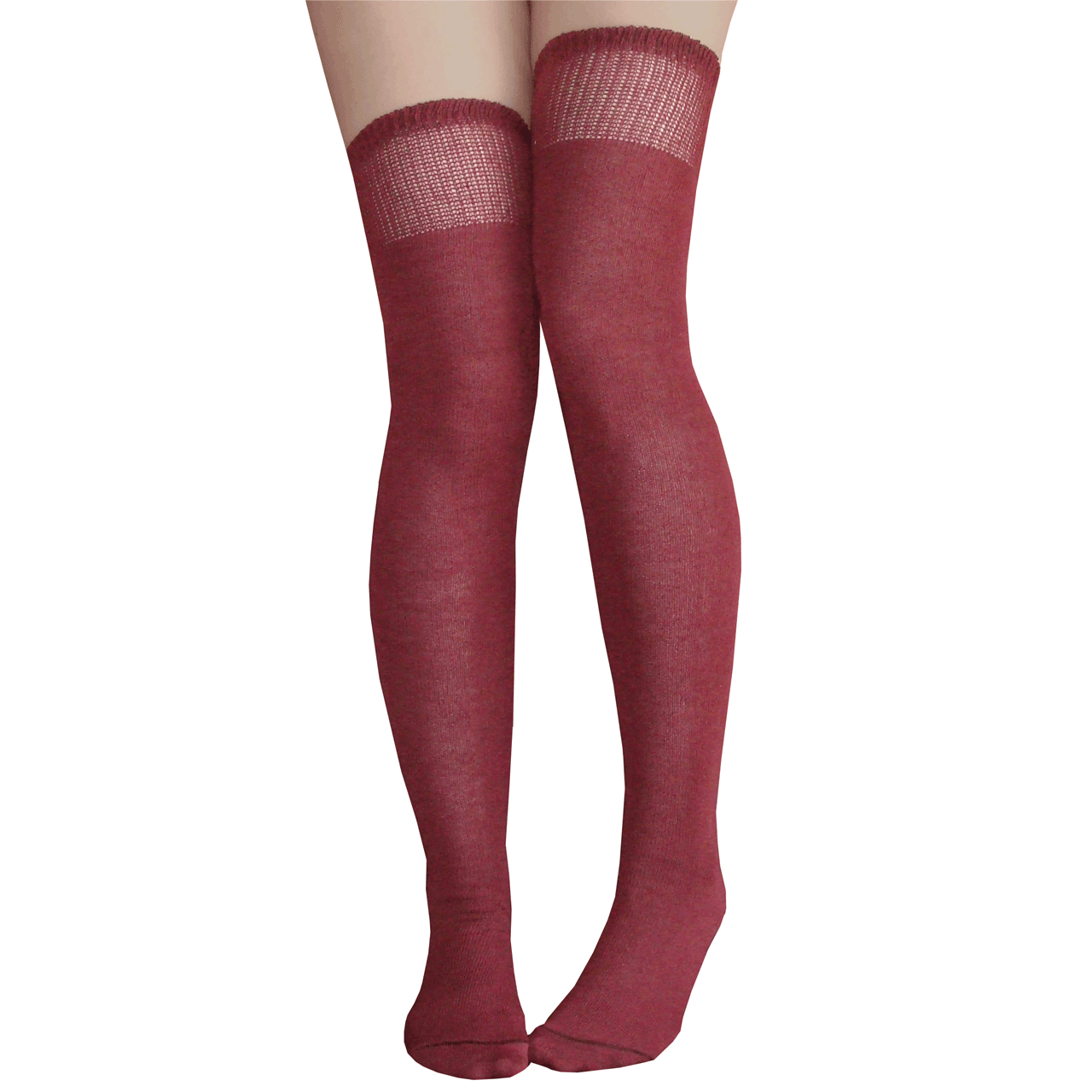 Thin Maroon Knee Highs