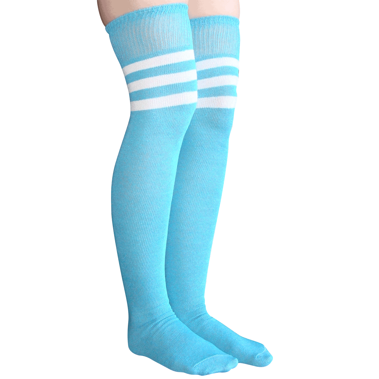 Blue Knee High Socks Made in USA