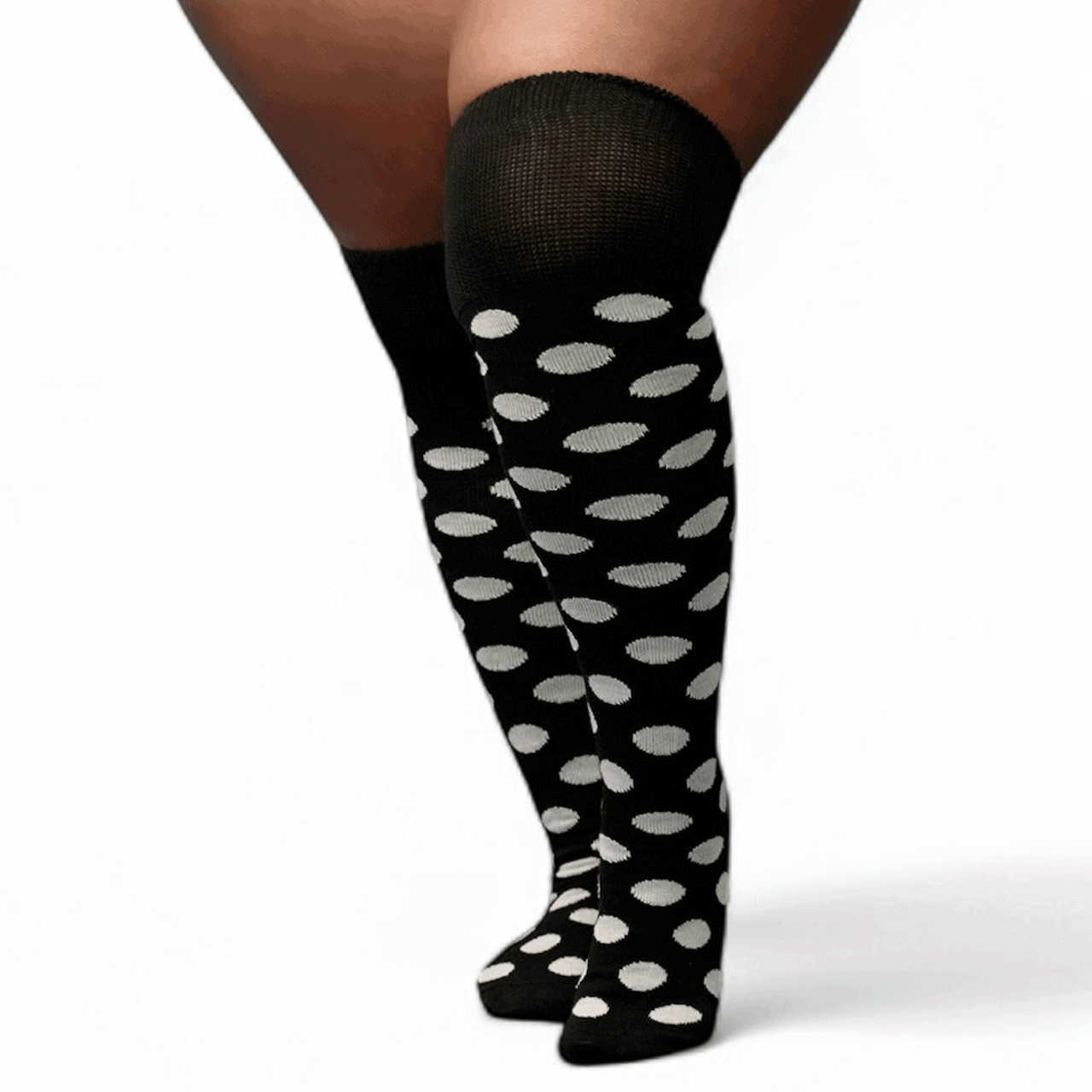 women's plus size dress socks JJHGVB crew wide calf socks for women Socks mid calf socks women casual socks for women socks for women trouser socks In addition Black/White Polka Dot Plus Size
