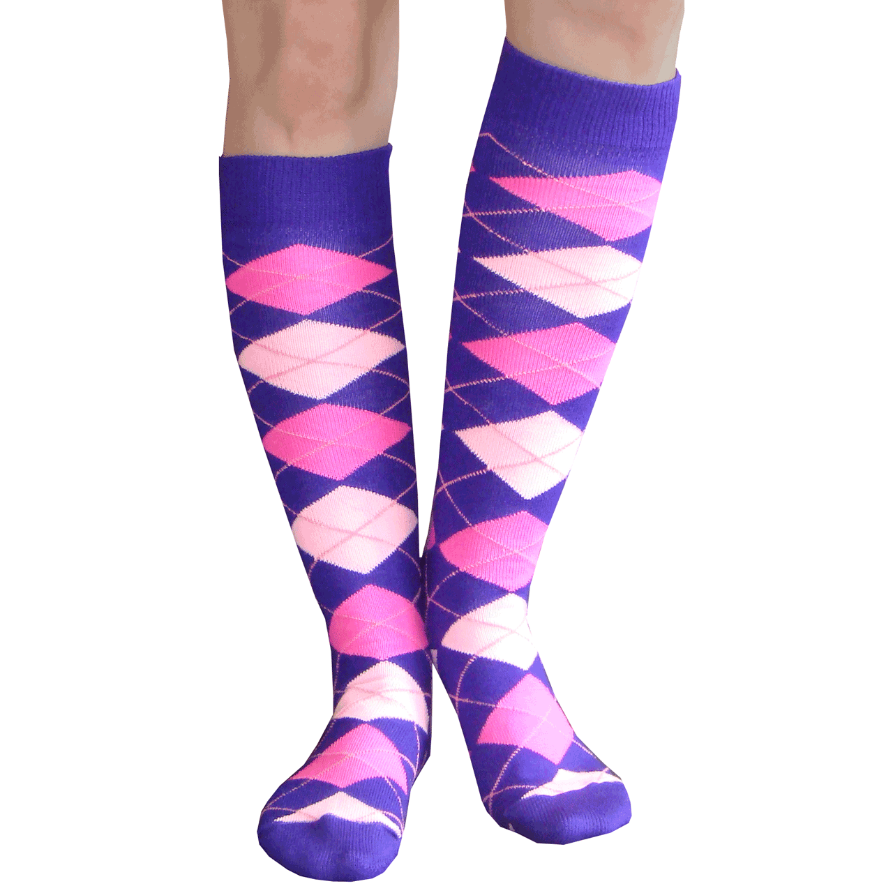 Pink/Purple Argyle Socks