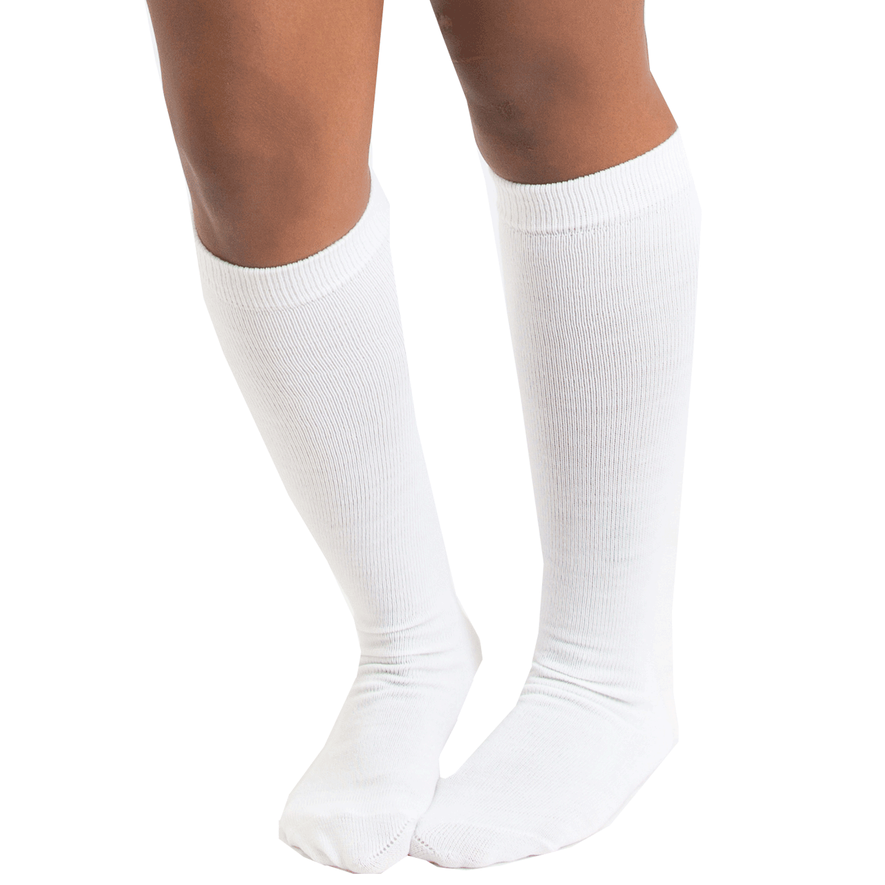 Thin Solid White Knee High Socks
