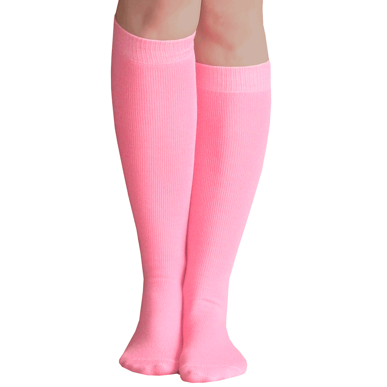 Thin Solid Pink Knee Highs