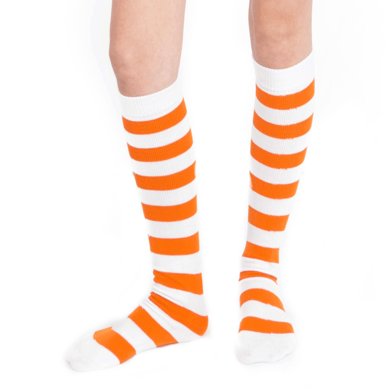 White/Orange Striped Socks