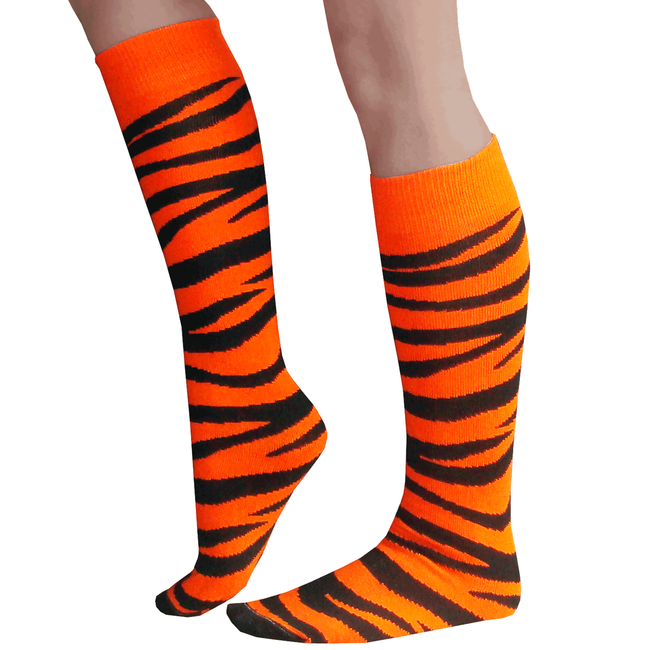 Orange Zebra Knee Socks