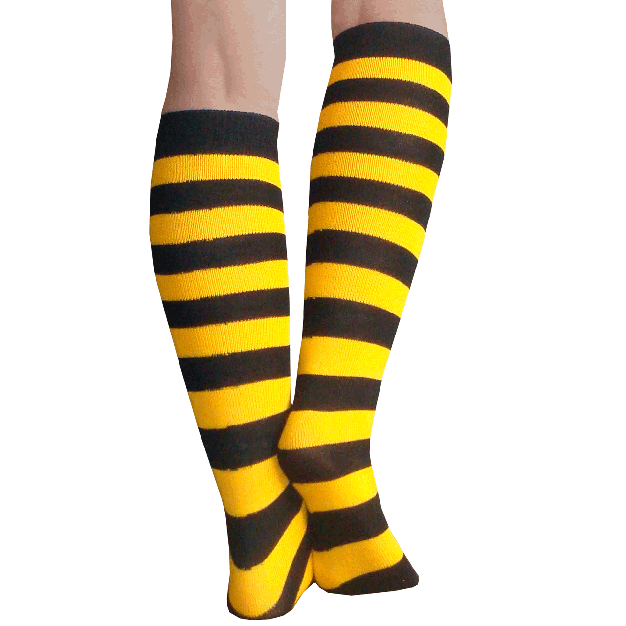 Striped Black/Gold Knee High Socks