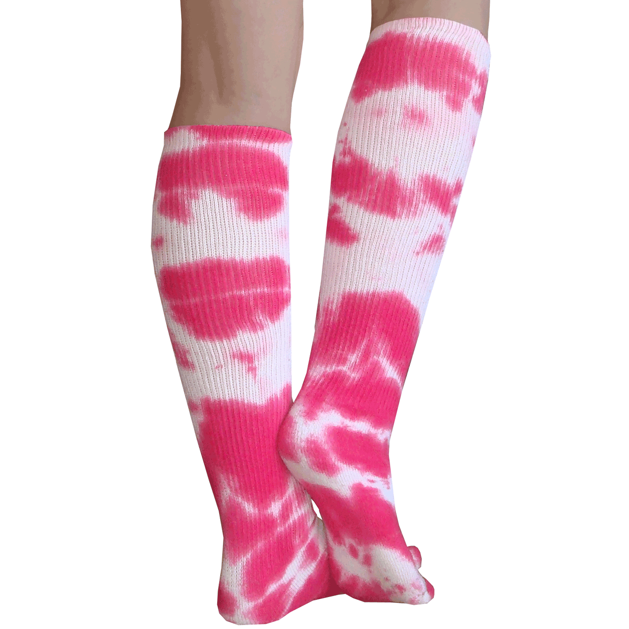 Neon Pink Tie Dye Socks