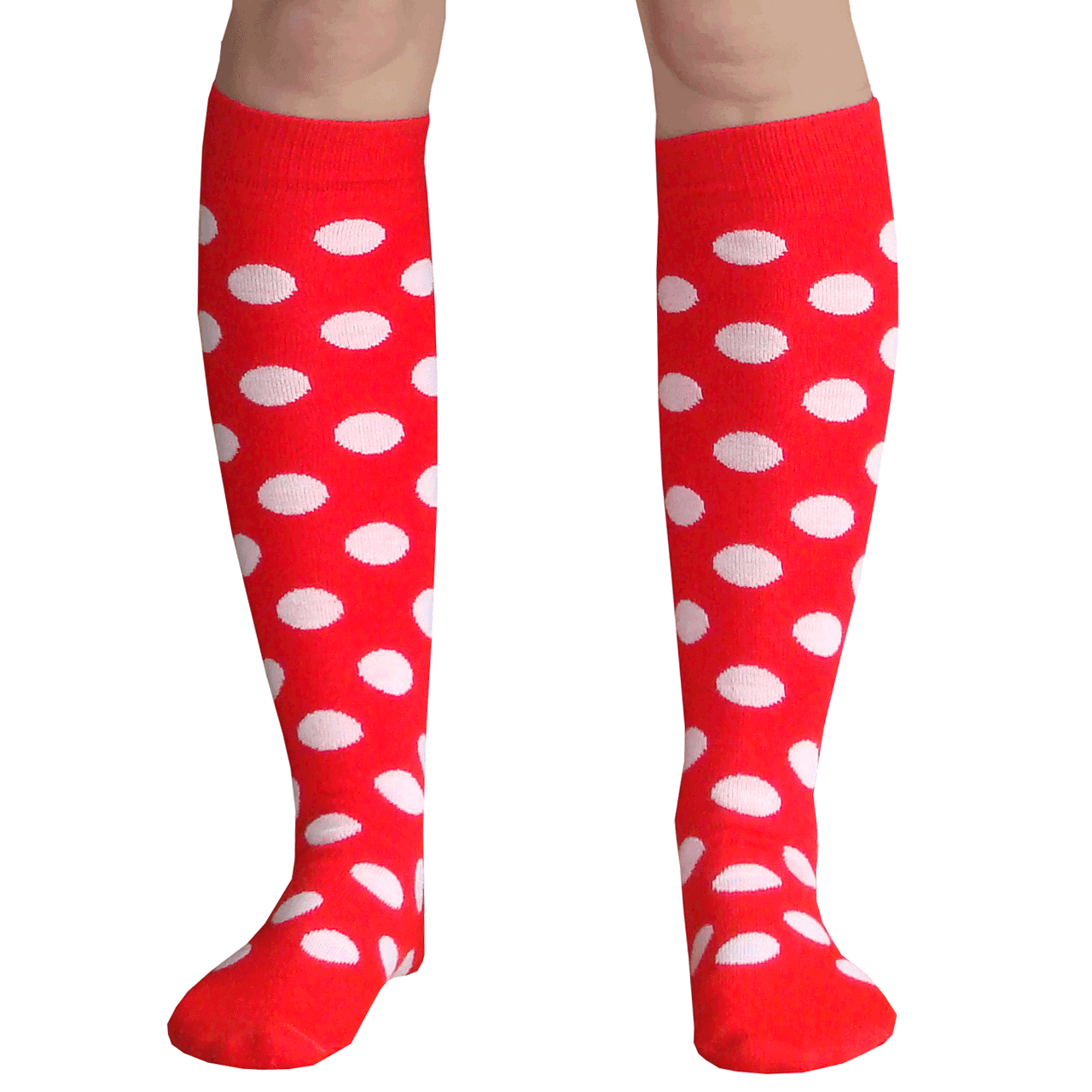 Red Polka Dot Socks with White Spots