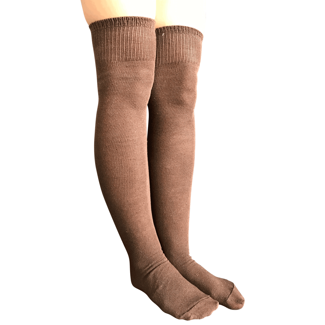 Brown Thigh High Socks