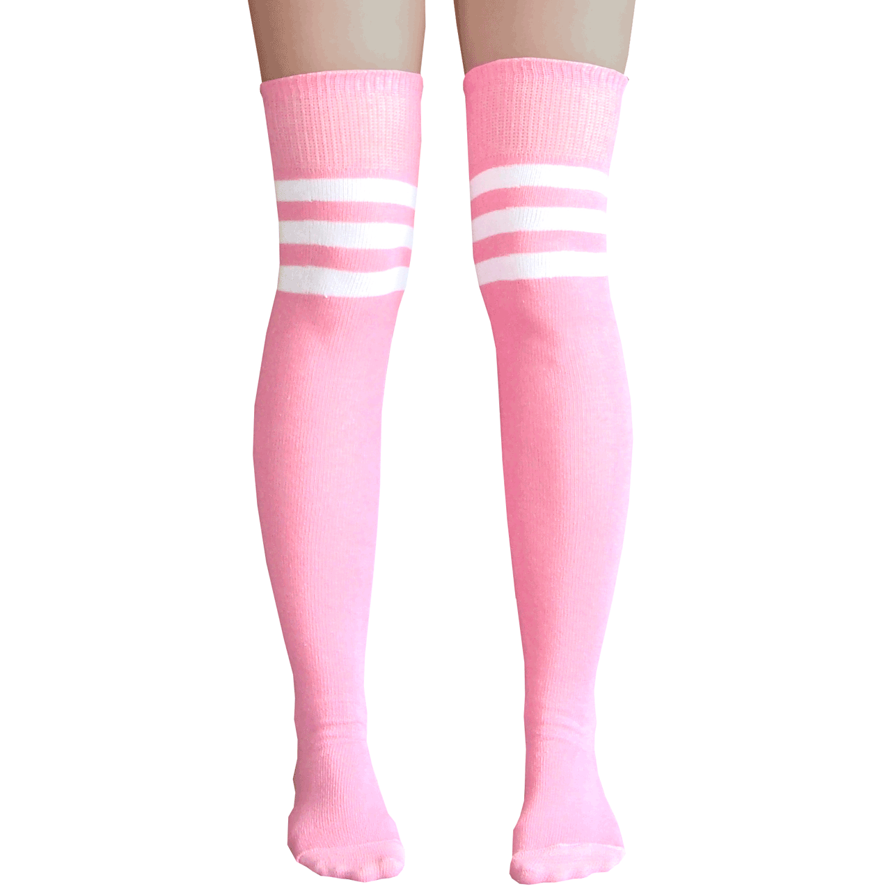 Chrissy's Socks Solid Baby Pink Thigh Highs