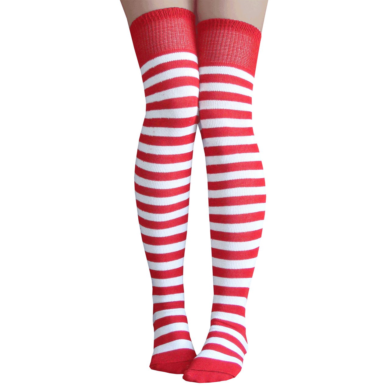 Red & White Striped Knee Highs