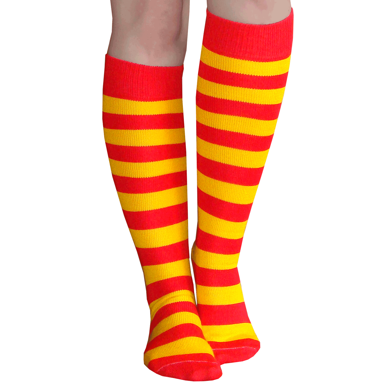 Organic Knee Socks: Tomato Red and Yellow Stripe – Biddle and Bop