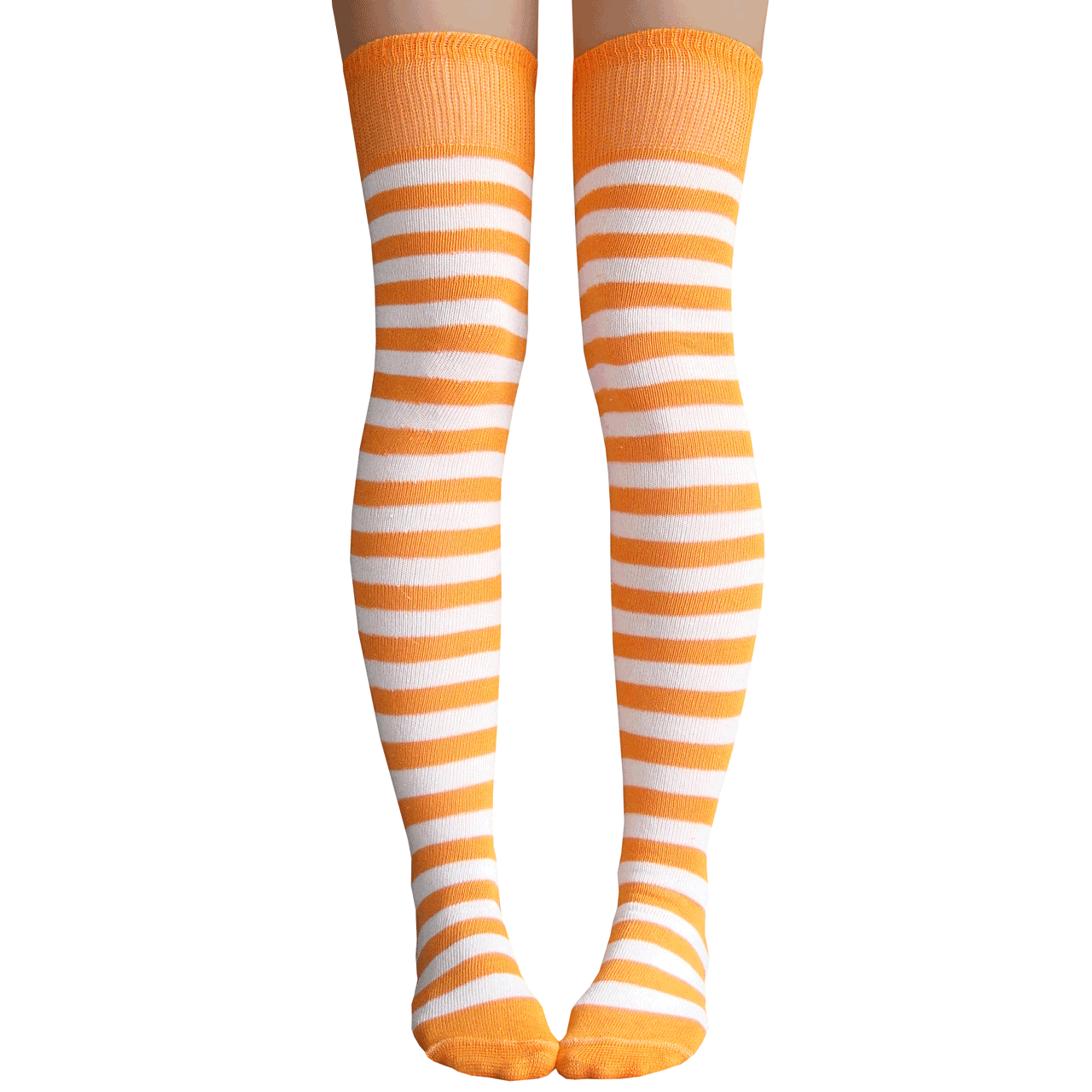 Tangerine/White Thigh Highs