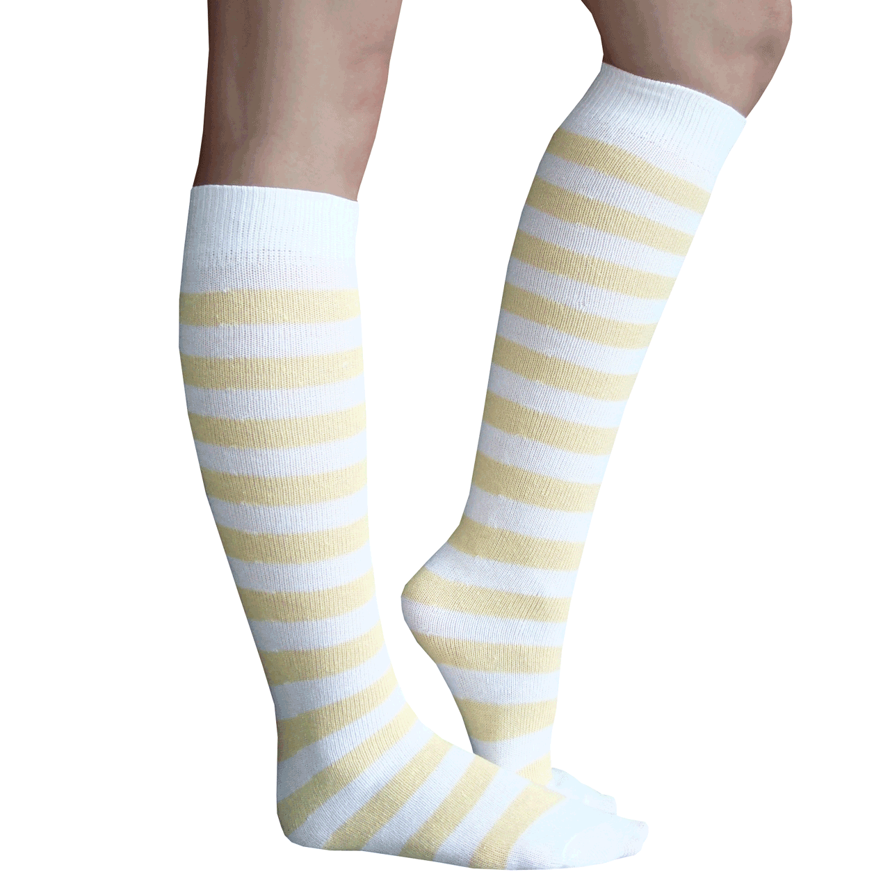 White/Dandelion Striped Socks
